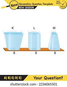Física, presión y fuerza de elevación, principio de arquímedes, presión de líquidos y gases, recipientes llenos de agua, plantilla de preguntas de próxima generación, pregunta de examen, eps