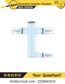Physics, pressure and lifting force, archimedes principle, pressure of liquids and gases, containers filled with water, next generation question template, exam question, eps