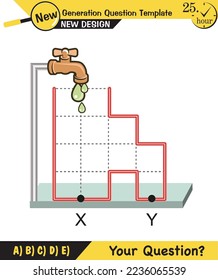 Physics, pressure and lifting force, archimedes principle, pressure of liquids and gases, containers filled with water, next generation question template, exam question, eps