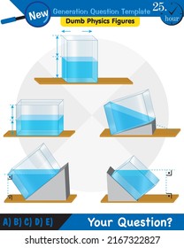 Physics, pressure and lifting force, pressure of stagnant waters, archimedes principle, pressure of liquids, containers filled with water, next generation question template,  exam question, eps 