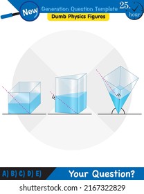 Physics, pressure and lifting force, pressure of stagnant waters, archimedes principle, pressure of liquids, containers filled with water, next generation question template,  exam question, eps 