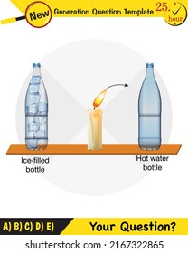Physics, pressure and lifting force, pressure of stagnant waters, archimedes principle, pressure of liquids, containers filled with water, next generation question template,  exam question, eps 