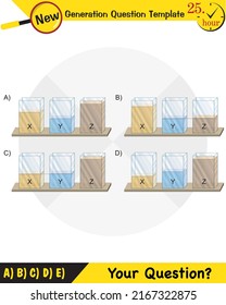 Physics, pressure and lifting force, pressure of stagnant waters, archimedes principle, pressure of liquids, containers filled with water, next generation question template,  exam question, eps 