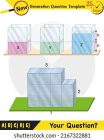 Physics, pressure and lifting force, pressure of stagnant waters, archimedes principle, pressure of liquids, containers filled with water, next generation question template,  exam question, eps 