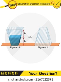 Physik, Druck und Hebekraft, Druck von stagnierenden Gewässern, Archimedes-Prinzip, Druck von Flüssigkeiten, mit Wasser gefüllte Behältnisse, Fragestunde der nächsten Generation, Prüfungsfrage, eps 