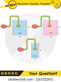 Physik, Druck und Hebekraft, Druck von stagnierenden Gewässern, Archimedes-Prinzip, Druck von Flüssigkeiten, mit Wasser gefüllte Behältnisse, Fragestunde der nächsten Generation, Prüfungsfrage, eps 