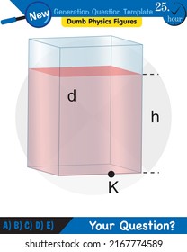 Physics, pressure and lifting force, pressure of stagnant waters, archimedes principle, pressure of liquids, containers filled with water, next generation question template,  exam question, eps 