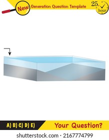 Physics, pressure and lifting force, pressure of stagnant waters, archimedes principle, pressure of liquids, containers filled with water, next generation question template,  exam question, eps 
