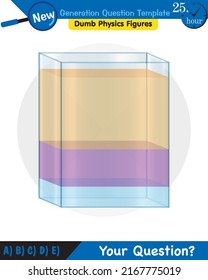 Physics, pressure and lifting force, pressure of stagnant waters, archimedes principle, pressure of liquids, containers filled with water, next generation question template,  exam question, eps 
