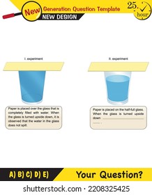 Physics, pressure and lifting force, pressure of stagnant waters, archimedes principle, pressure of liquids, containers filled with water, next generation question template, eps