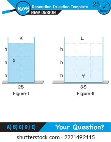 Physics, pressure and lifting force, pressure of stagnant waters, archimedes principle, pressure of liquids, containers filled with water, next generation question template, exam question, eps 