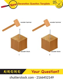 Physics, pressure of solids, next generation question template, dumb physics figures, exam question, eps