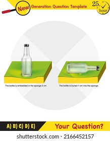 Physics, pressure of solids, next generation question template, dumb physics figures, exam question, eps