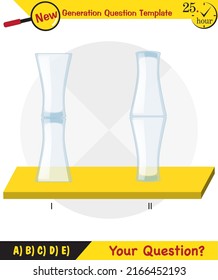 Physics, pressure of solids, next generation question template, dumb physics figures, exam question, eps