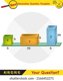 Physics, pressure of solids, next generation question template, dumb physics figures, exam question, eps