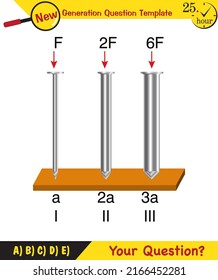 Physics, pressure of solids, next generation question template, dumb physics figures, exam question, eps