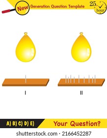 Physics, pressure of solids, next generation question template, dumb physics figures, exam question, eps