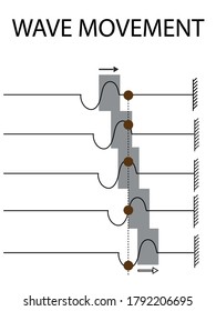 physics. propagation of a wave and movement of point p. During the advance of a created wave
movement of point P on the medium. water drop wave. The water wave created by the raindrop. 