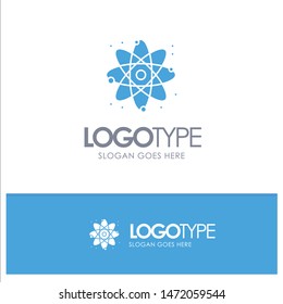 Physics, React, Science Blue Solid Logo with place for tagline