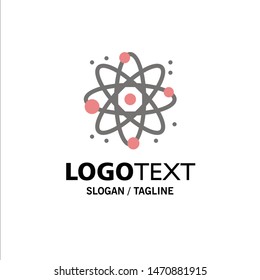 Physics, React, Science Business Logo Template. Flat Color. Vector Icon Template background