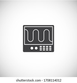 Physikbezogene Ikone auf dem Hintergrund für Grafik und Web-Design. Symbol für kreatives Illustrationskonzept für Web- oder mobile App.
