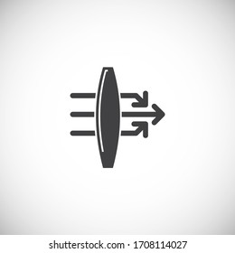Icono relacionado con la física en segundo plano para diseño gráfico y web. Símbolo de concepto de ilustración creativa para aplicación web o móvil.