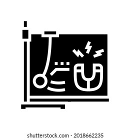 physics school subject glyph icon vector. physics school subject sign. isolated contour symbol black illustration