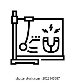 vector de icono de línea de asignatura de la escuela física. signo de asignatura de la escuela de física. símbolo de contorno aislado ilustración negra