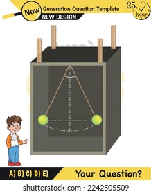 Physics, Science experiments on force and motion with pulley, Pulley examples, Pulleys with different wheels, Single and double reels, next generation question template, exam question, eps