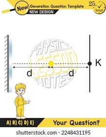 Physics, shadow experiments, optics, shadow formation with light sources from different angles, for teachers, editable, next generation question template, eps