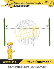 Physics, shadow and light experiments, color experiments, next generation question template, dumb physics figures, exam question, eps