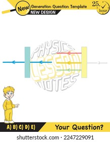 Physics, shadow and light experiments, color experiments, next generation question template, dumb physics figures, exam question, eps