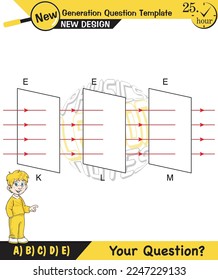 Physics, shadow and light experiments, color experiments, next generation question template, dumb physics figures, exam question, eps