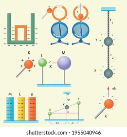 Physics Shapes - Electrostatic and Circuit Elements Bulk Shapes Vector