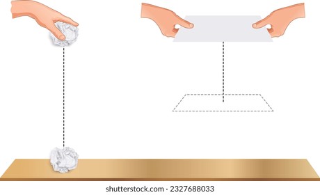 experimento de mano de papel de imágenes físicas