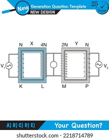 Física, motor eléctrico simple, corriente alterna y transformadores, plantilla de preguntas de próxima generación, pregunta de examen, eps
