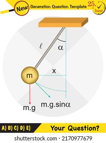 Physics, simple harmonic motion, next generation question template, exam question, eps 
