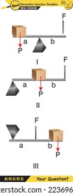 Physics, simple machines, inclined plane, spinning wheel, pulleys, next generation question template, dumb physics figures, exam question, eps 