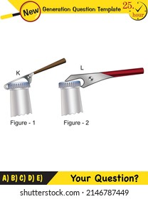Physics, simple machines, next generation question template, dumb physics figures, exam question, eps 