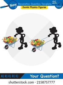 Physics, simple machines, next generation question template, dumb physics figures, eps