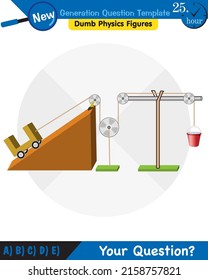 Física, máquinas simples, plantilla de preguntas de próxima generación, figuras mudas de física, eps