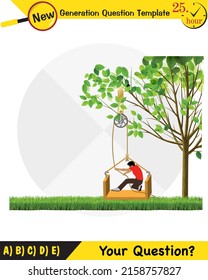 Physics, simple machines, next generation question template, dumb physics figures, eps