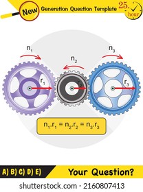 Physics - Simple machines, pulleys, gears, next generation question template, dumb physics figures, eps 