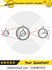 Physics - Simple machines, pulleys, gears, next generation question template, dumb physics figures, eps 