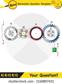 Physics - Simple machines, pulleys, gears, next generation question template, dumb physics figures, eps 