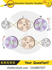 Physics - Simple machines, pulleys, gears, next generation question template, dumb physics figures, eps 