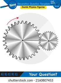 Physics - Simple machines, pulleys, gears, next generation question template, dumb physics figures, eps 