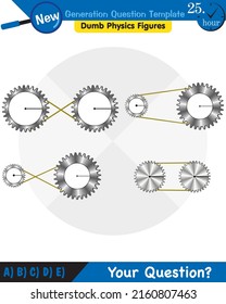 Física - Máquinas simples, poleas, engranajes, plantilla de preguntas de próxima generación, figuras de física tonta, eps 