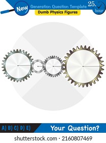 Physics - Simple machines, pulleys, gears, next generation question template, dumb physics figures, eps 