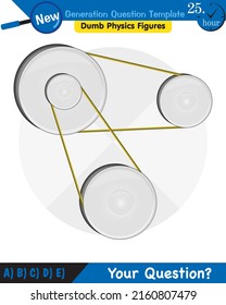 Physics - Simple machines, pulleys, gears, next generation question template, dumb physics figures, eps 